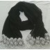 Wrap hijab -  Black with lace work Wrap hijab -  Black with lace work